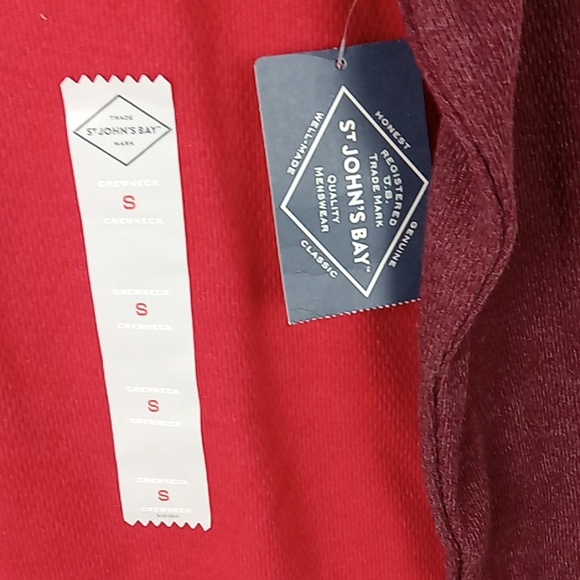 St Johns Bay Pullover Men's Small Tonal Red Thermal Long Sleeve Soft Top - Picture 3 of 8